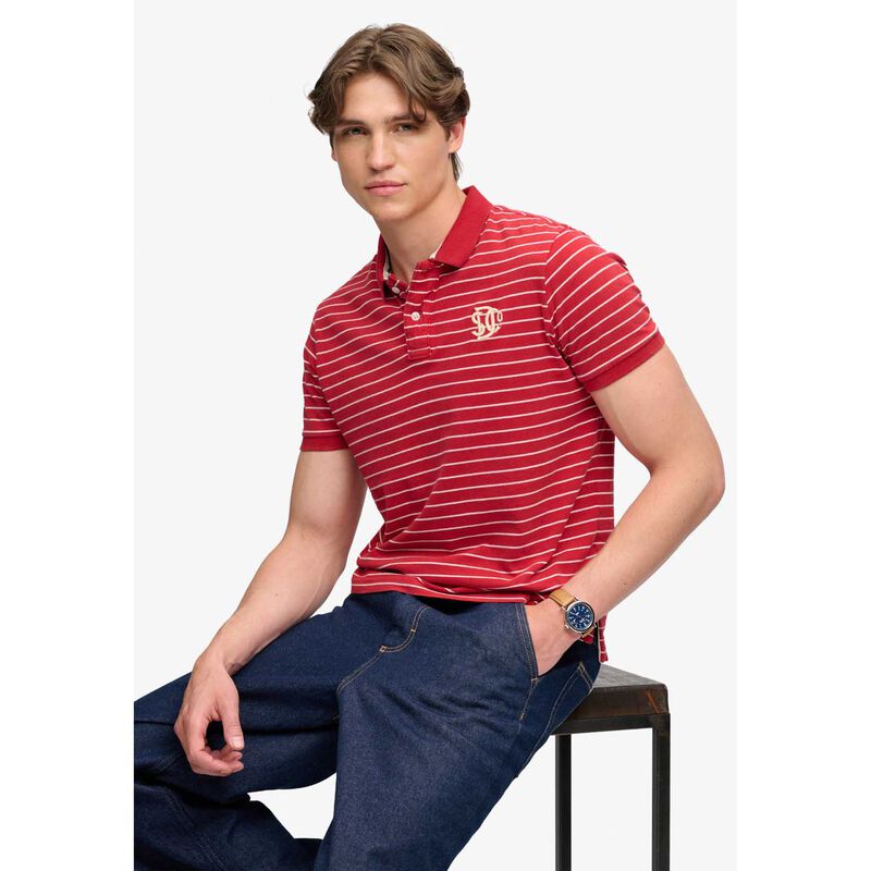 Superdry Vintage Stripe Jersey Polo image number 2